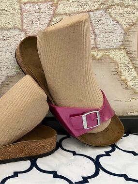 Pre-owned Birkenstock Madrid Sandal in Fuchsia 38/7 Narrow fit Women’s